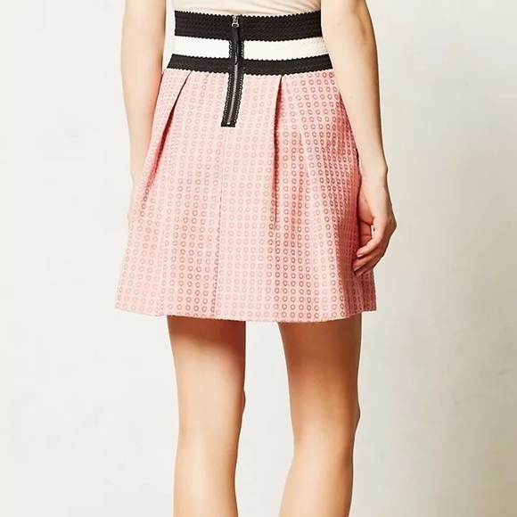 Maeve for Anthropologie Ballad Swing Skirt Size Small Pink/Tan Cocktail Party - Picture 3 of 11